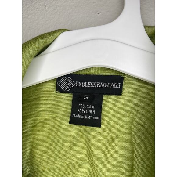 Endless Knot Art Linen Silk Top Button Up Shirt Blouse Small Lagenlook VTG - Picture 3 of 5
